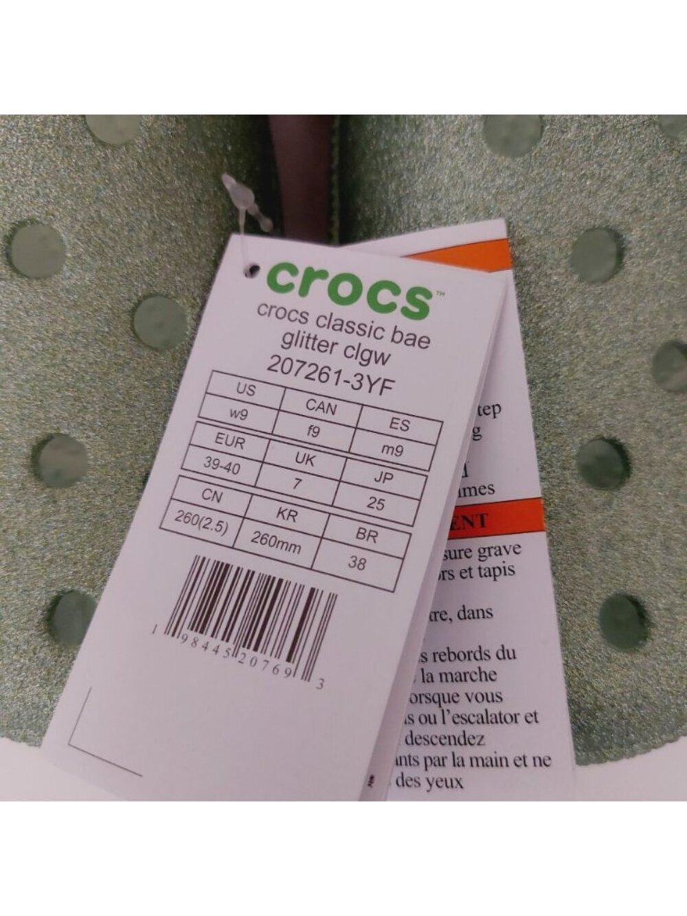 CROCS Classic Bae Glitter Slip On Platform Clogs Womens Size 9 Sandals Mint Tint - Picture 8 of 10